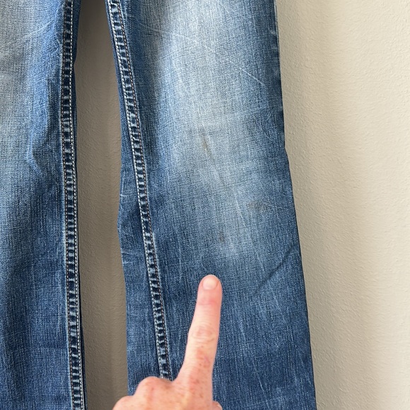 Men's B Tuff Zac Blue Denim Jeans Bootcut 28” x 34" Western Cowboy - Picture 5 of 14